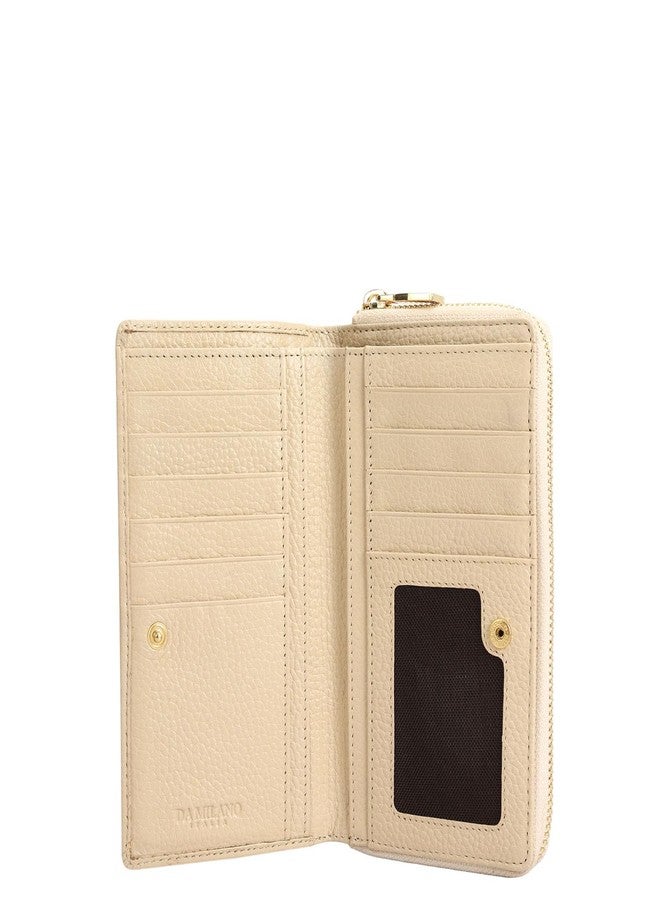 Da Milano Premium Leather Wallet for Women | Multi Compartment Travel Wallet - White (10018OL) - Image 4