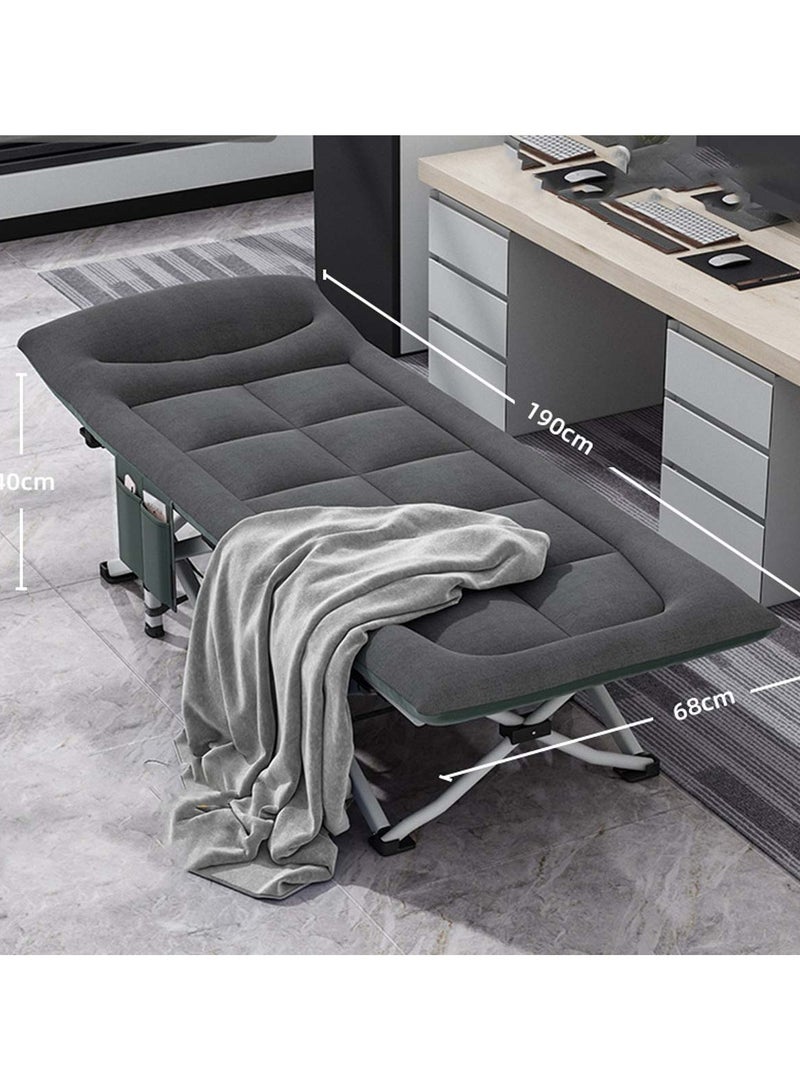 هويتك سرير قابل للطي من قماش دراغون دانس مع وسادة وبطانية – 190×68×40 سم (أسود ورمادي) - Image 4