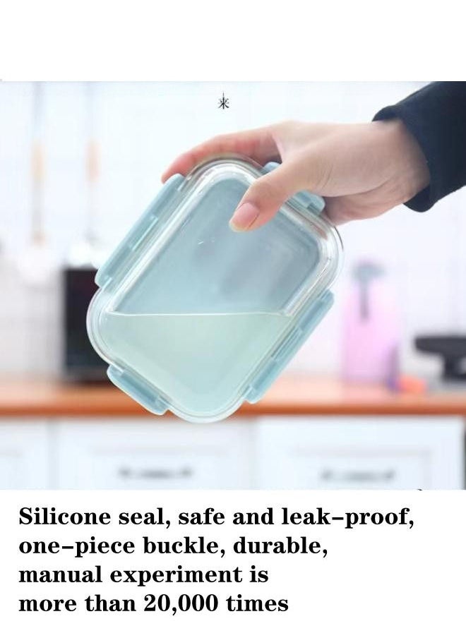 XiuWoo - 3 Piece Microwave Heating High Lunch Box Glass Bowls 1090ml/700ml/410ml with Insulation Bag Borosilicate Glass Clear ‎23 x 15 x 5 cm - Image 1