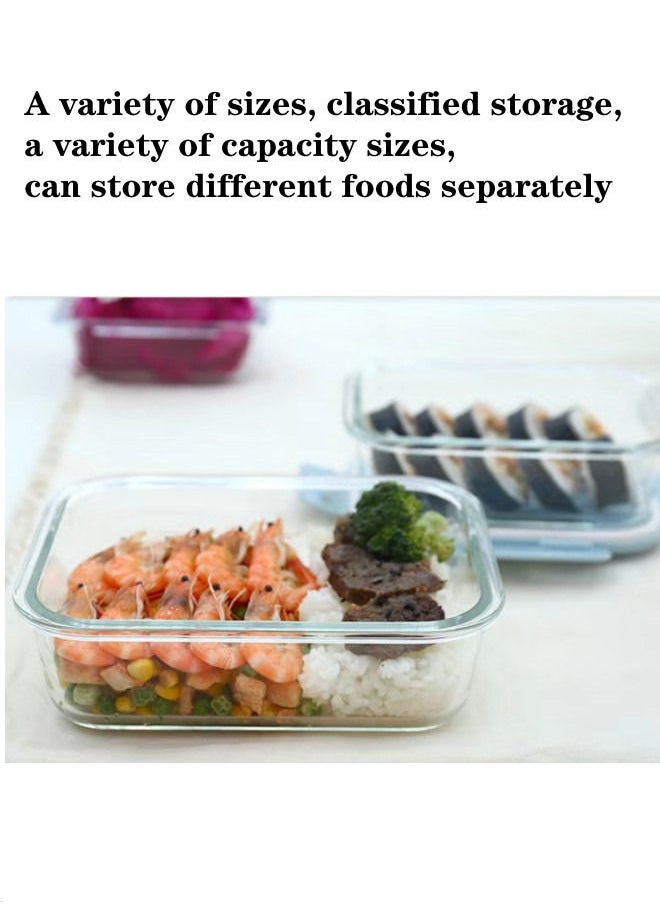 XiuWoo - 3 Piece Microwave Heating High Lunch Box Glass Bowls 1090ml/700ml/410ml with Insulation Bag Borosilicate Glass Clear ‎23 x 15 x 5 cm - Image 1