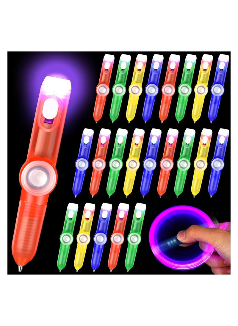 SYOSI 24 Pieces Fidget Pen Spinning Pen with LED Light Multi Functional Help Stress Reducer Help Thinking Ballpoint Pen Anti Stress Anxiety Gift Pen, for Boys and Girls Student  - Image 1
