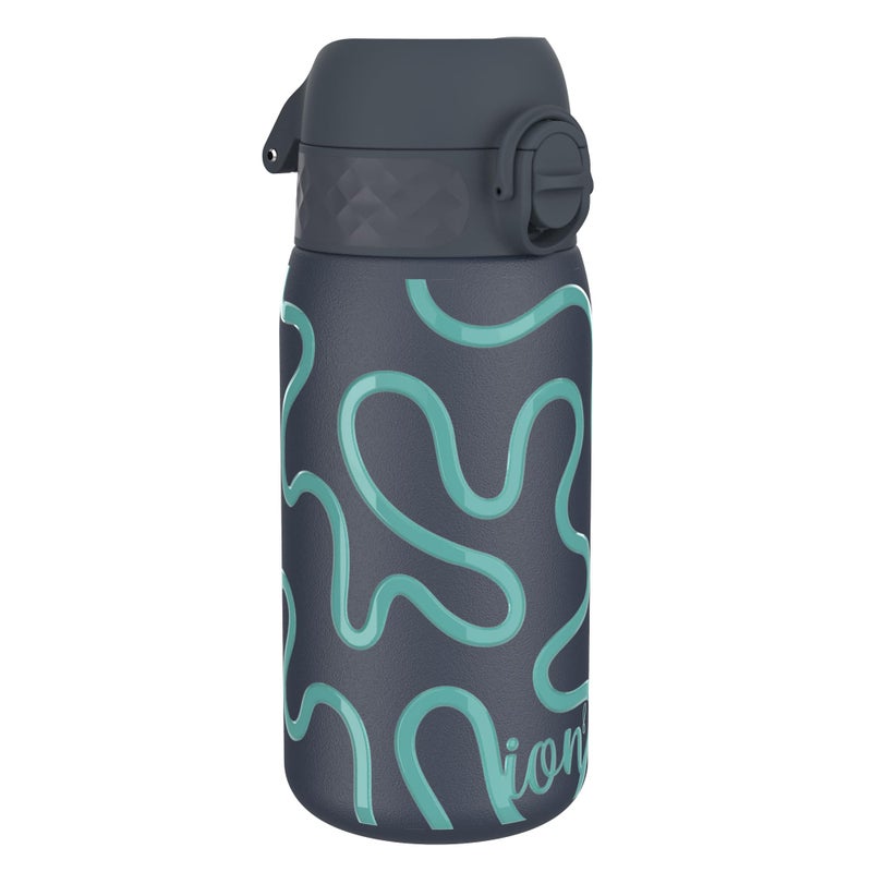 Ion8 Thermal Insulated Stainless Steel Kids Water Bottle 320 ml11 oz Squiggly Line BPAFree LeakProof Design Keeps Drinks Hot or Cold One Touch Flip Top Lid Carrying Loop Dishwasher Safe