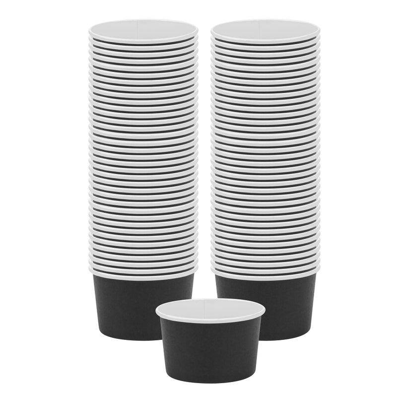 Coppetta 5Ounce Dessert Cups 200 Disposable Ice Cream Cups  Lids Sold Separately Sturdy Black Paper Frozen Yogurt Bowls For Hot And Cold Foods Perfect For Gelato Or Mousse  Restaurantware