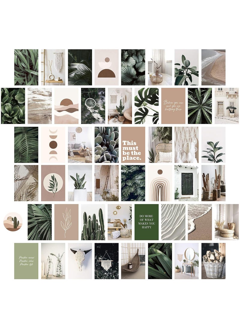 HASTHIP HASTHIP� 50 Sheet Wall Sticker Post Card Photo Display Decor Forest & Desert Collection Aesthetic Wall Sticker Wall Art Posters Room Decor 4x6 Inch Art Paper for Girls  - Image 1
