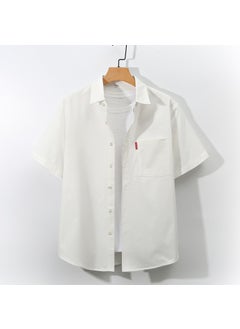 Generic 2022 New Mens Casual Short Sleeve Shirt Solid Loose Grey  - Image 3
