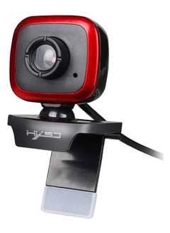 HXSJ A849 USB كاميرا ويب 480P كاميرا كمبيوتر تركيز يدوي كاميرا ويب مع ميكروفون ممتص للصوت لأجهزة الكمبيوتر المحمول (أسود / أحمر)