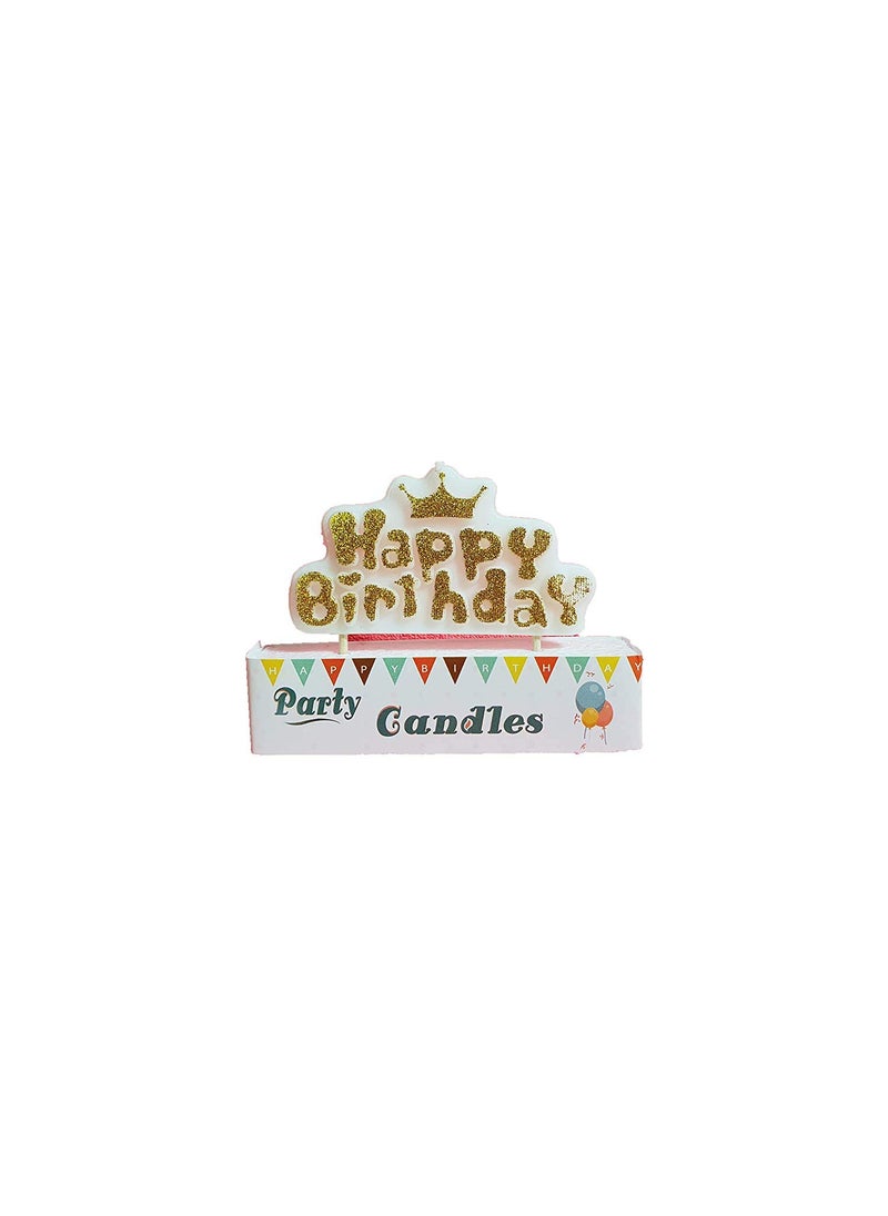 Funcart Funcart Golden Crown Happy Birthday Candle  - Image 2
