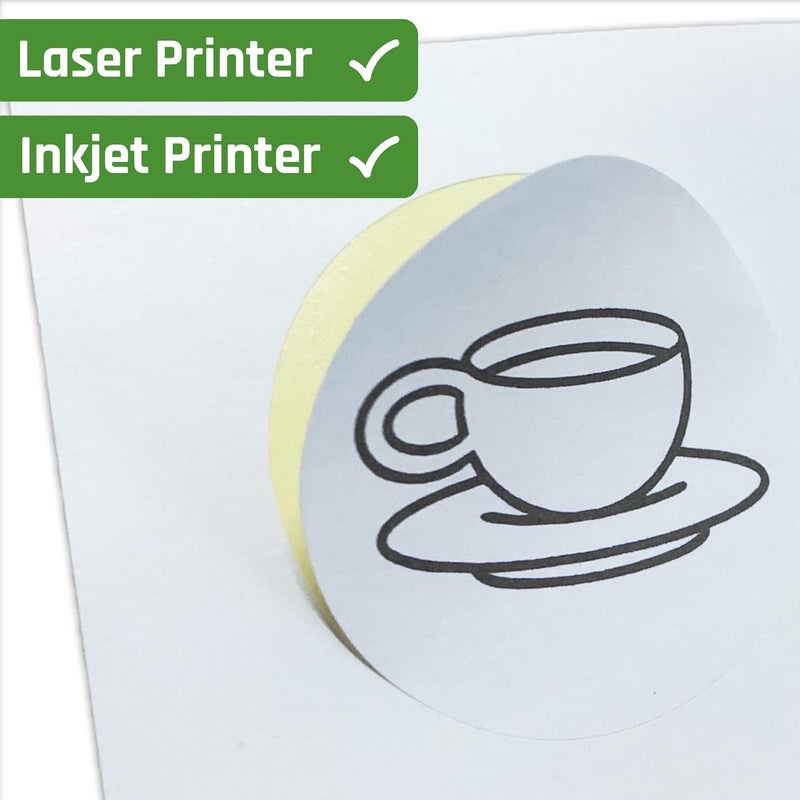 TownStix 2.5" Round Matte White Sticker Label, Laser/Inkjet Printing - Letter Size, 200 Sheets - Image 5