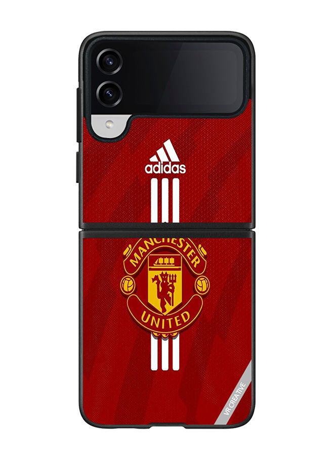 VR CREATIVE Protective Case Cover For Samsung Galaxy Z Flip4 Man United Design Multicolour - Image 1