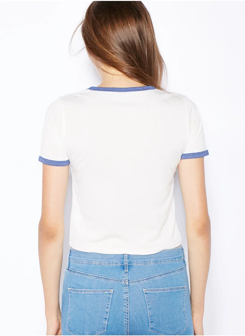 TOPSHOP Contrast Trim T-Shirt
