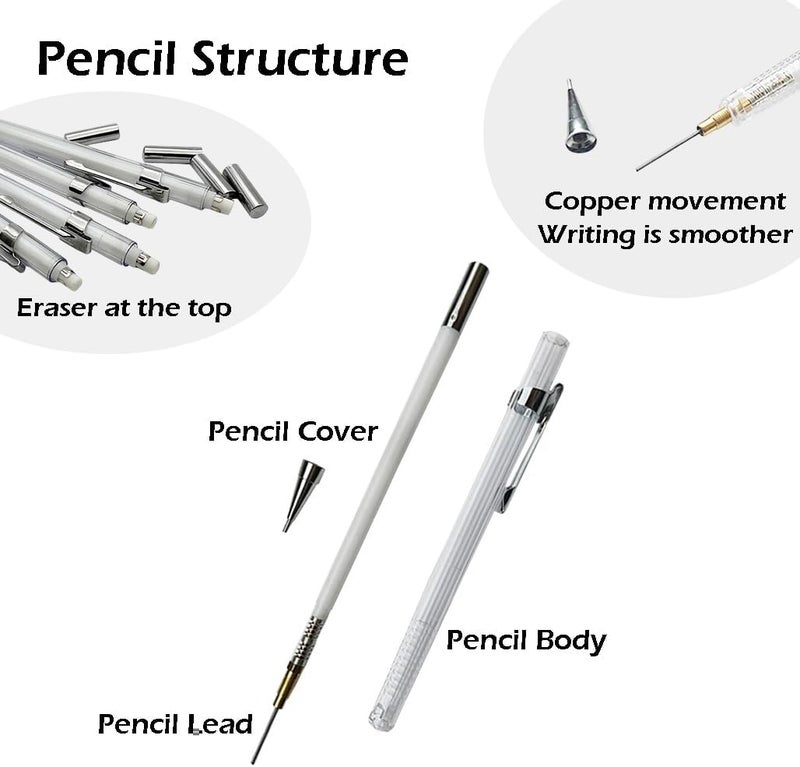 Goodern Mechanical Pencil Set,4 Pcs Transparent Pencils 0.3, 0.5, 0.7, 0.9 Mm With 4 Boxes Of Hb Pencil Lead,2 Pcs Erasers,Automatic Clutch Drafting Sketching Pencil,School Supply For Writing Drawing - Image 5