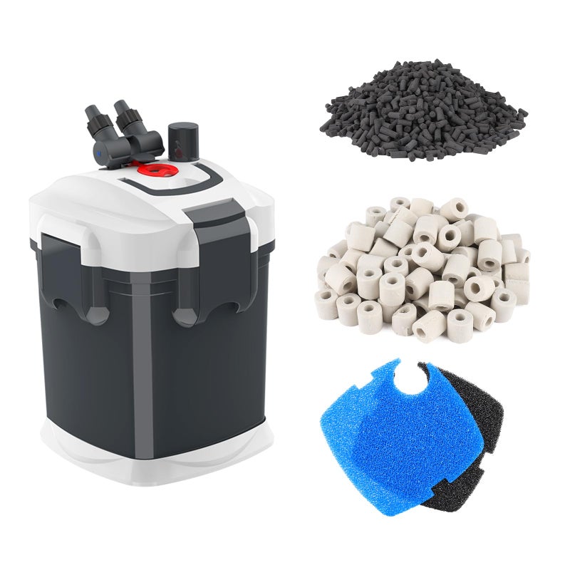 fishkeeper 528GPH Canister Filter, 3-Stage Filtration Aquarium Filter with Quartz Balls and Filter Cotton, Ultra-Quiet External Aquarium Canister Filter for Freshwater and Saltwater up to 150Gal (35W) - Image 1