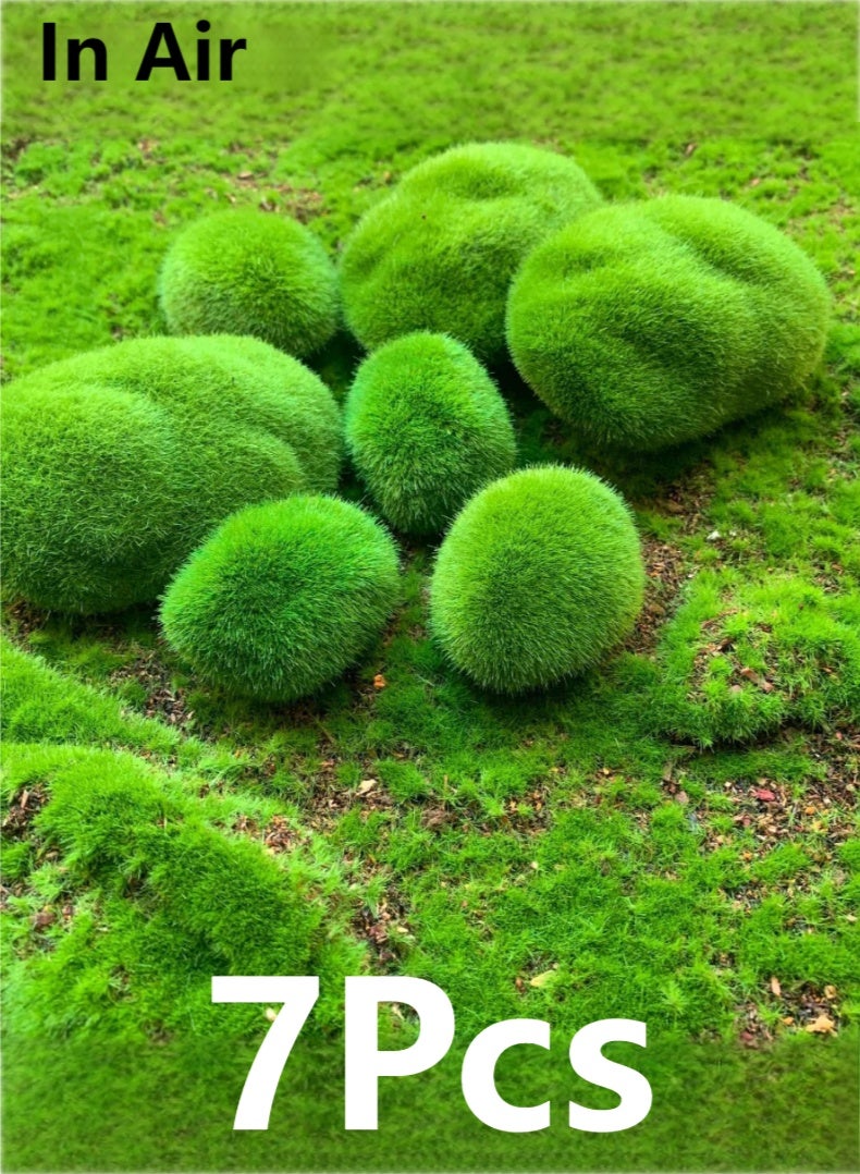 In Air 7Pcs Simulated Moss Stone, Simulated Moss Stone, Landscape Decoration Ornaments, Photography Props, Used In Lawns, Flower Pots Or Gardens - Image 1