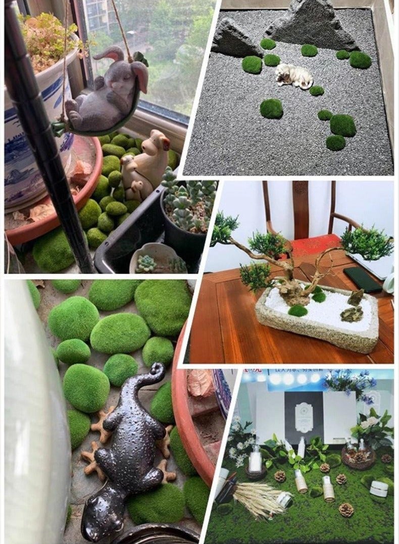 In Air 7Pcs Simulated Moss Stone, Simulated Moss Stone, Landscape Decoration Ornaments, Photography Props, Used In Lawns, Flower Pots Or Gardens - Image 5