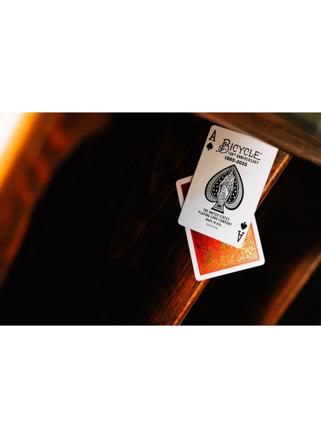 Bicycle Bicycle 140th Year Anniversary Playing Cards, Red and Gold Foil, Historic 1885 Design, Special Edition, 1 Deck  - Image 5