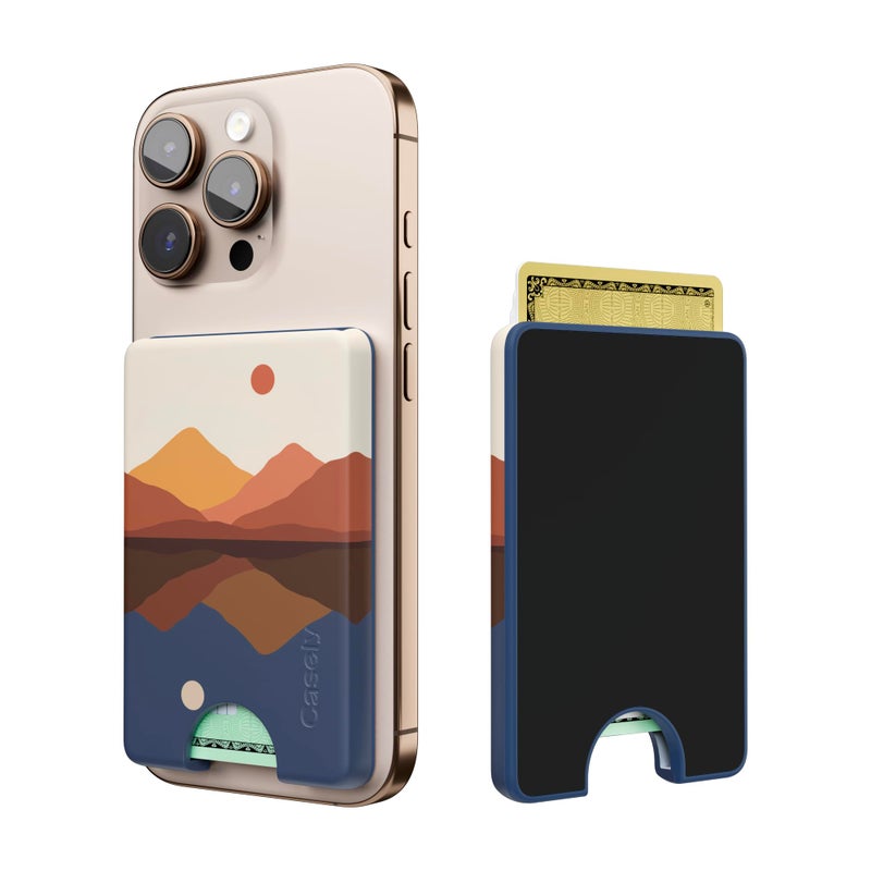 Casely MagWallet | Opposites Attract | Day & Night Colorblock Mountains | Slim Wallet Card Holder | Compatible with MagSafe | Soft-Touch Hard Silicone | Holds Up to 3 Cards - Image 5