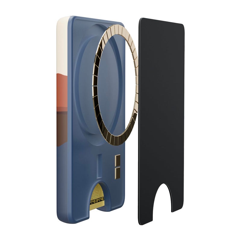 Casely MagWallet | Opposites Attract | Day & Night Colorblock Mountains | Slim Wallet Card Holder | Compatible with MagSafe | Soft-Touch Hard Silicone | Holds Up to 3 Cards - Image 4