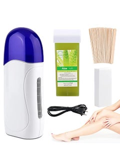 Dr.Pedi Dr.Pedi Roll on Wax Kit for Hair Removal Waxing Roller for Leg, Body, Arm, Bikini Area Wax Roller Warmer Waxing Kit for Women (Aloe) 
