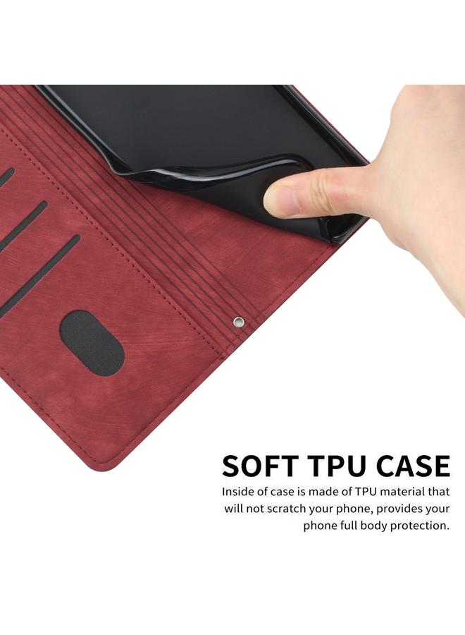 S-TOP Case For Motorola Moto G Power 5G 2024 Skin Feel Stripe Pattern Leather Phone Case with Lanyard - Image 5