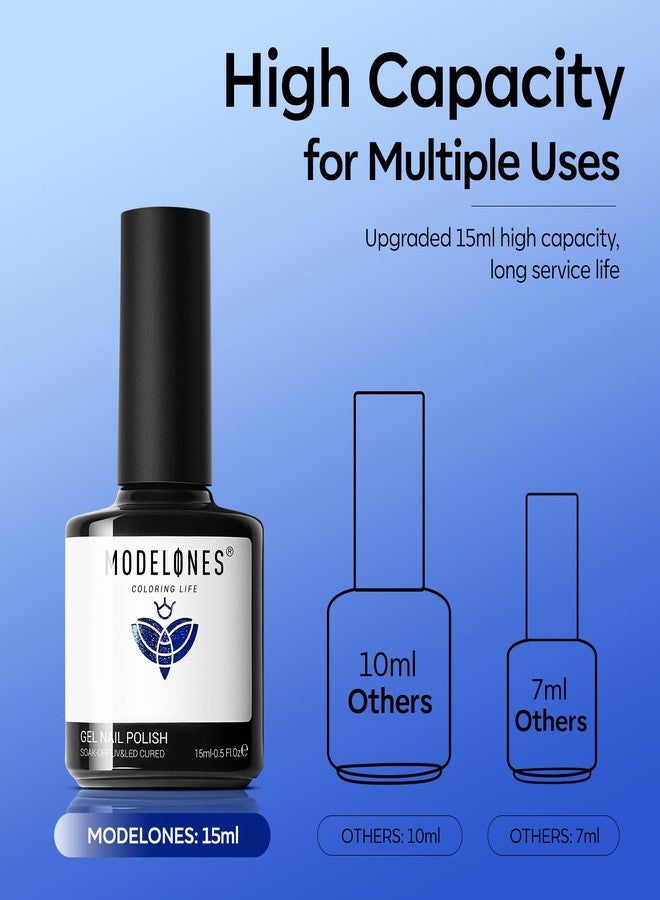 modelones Gel Nail Polish Set 2 PCS 15 ML Blue Cat Eye Gel Nail Polish Glitter Galaxy Dark Blue 9D With Magnet Light Shimmer Soak Off Led Nail Art DIY Salon For Women - Image 5