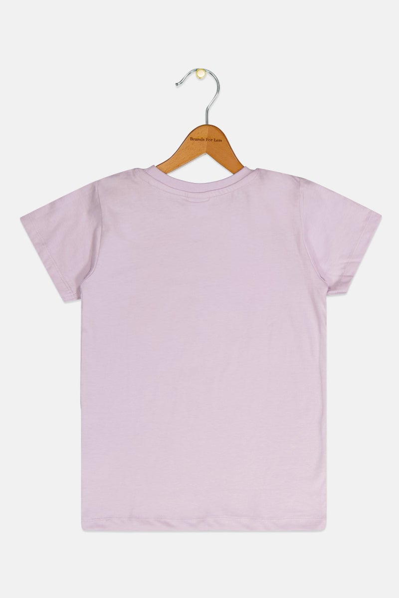 Disney Kids Girl Short Sleeve Micky And Friends T-Shirt, Lavender - Image 2