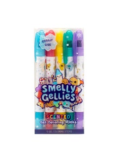 Scentco Holiday Smelly Gellies - Patented Gourmet Scented Glidewrite Glitter Gel Coloring Sticks, Crayons, Highlighters - 5 Count - Gifts For Kids, Stocking Stuffer  - Image 1