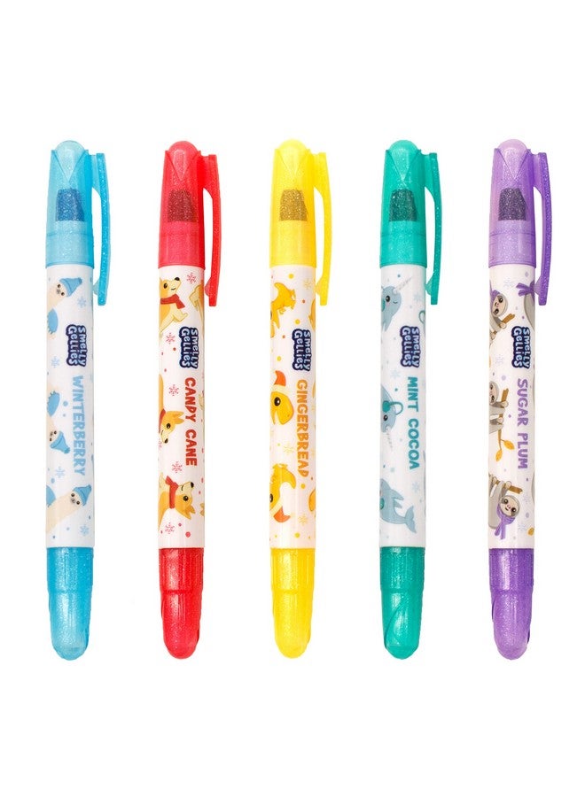 Scentco Holiday Smelly Gellies - Patented Gourmet Scented Glidewrite Glitter Gel Coloring Sticks, Crayons, Highlighters - 5 Count - Gifts For Kids, Stocking Stuffer - Image 5