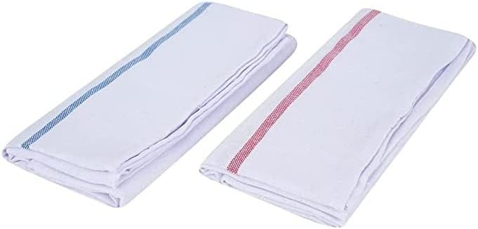 SAQOWARE Alsaqer Cotton Kerala Bath Towel (THORTHU) Large Size 100 GSM, Single Pc (30" X 60"), White-1 Pc (Pack of 2) - Image 2