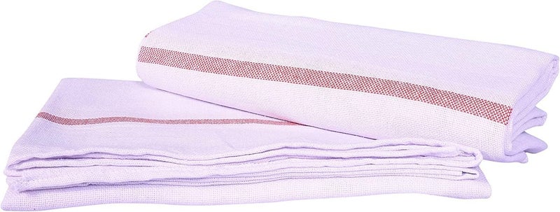 SAQOWARE Alsaqer Cotton Kerala Bath Towel (THORTHU) Large Size 100 GSM, Single Pc (30" X 60"), White-1 Pc (Pack of 2) - Image 5