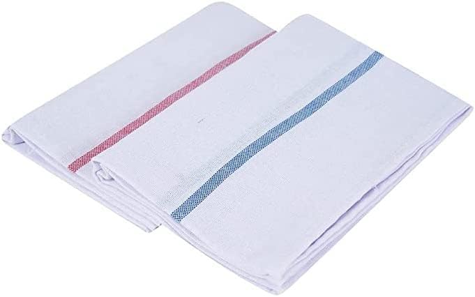 SAQOWARE Alsaqer Cotton Kerala Bath Towel (THORTHU) Large Size 100 GSM, Single Pc (30" X 60"), White-1 Pc (Pack of 2) - Image 4