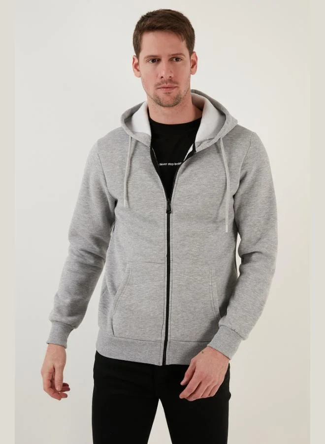 Buratti  Buratti Regular Fit Hooded Zippered Furry Soft Coated Winter Sweat Men's SWEAT 5905340 for Men | Best Price UAE