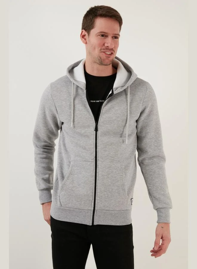 Buratti  Buratti Regular Fit Hooded Zippered Furry Soft Coated Winter Sweat Men's SWEAT 5905340 for Men | Best Price UAE