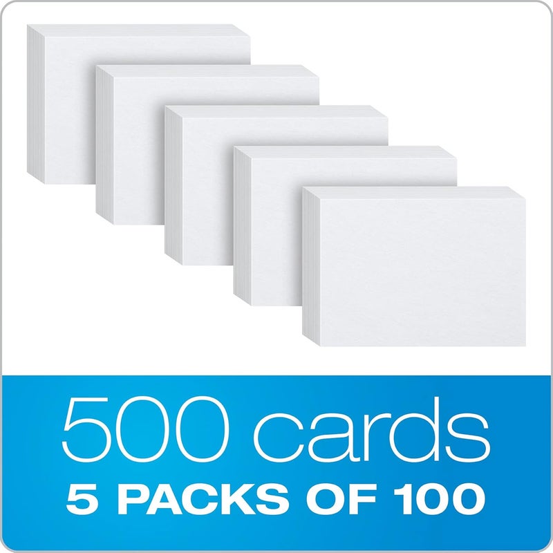 Oxford Index Cards, 500 Pack, 4X6 Index Cards, Blank On Both Sides, White, 5 Packs Of 100 Shrink Wrapped Cards (40177) - Image 4