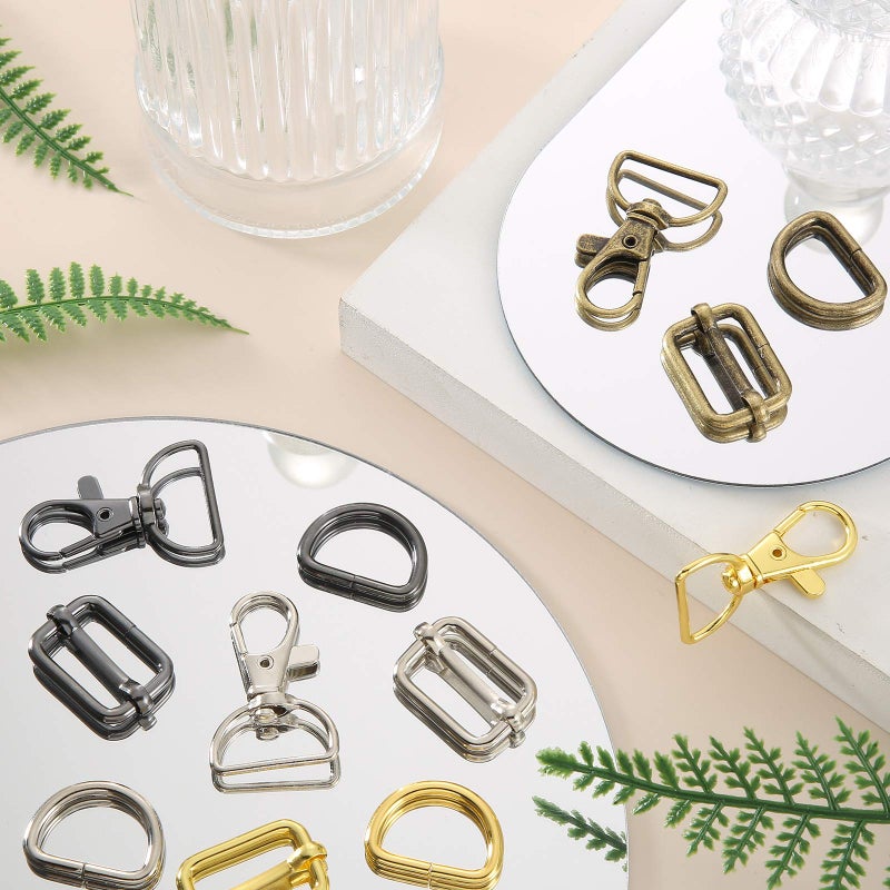 Hotop 56 Pieces D Rings for Purse Bag Hardware Purse Hardware for Bag Making Buckles Craft (Mixed Color,25 mm) - Image 4