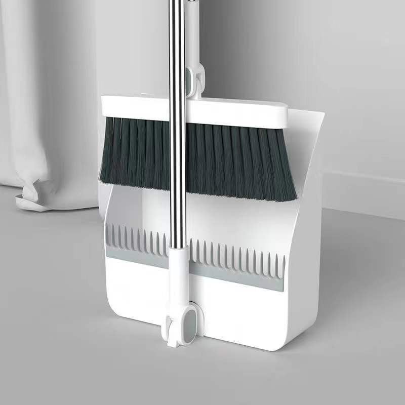 Folding Broom suit Two-Piece Set Three-Piece Set Household Dustpan Cleaning Garbage Non-Sticky Hair Household BroomWhite Folding 2-piece Set White Folding 2-piece Set