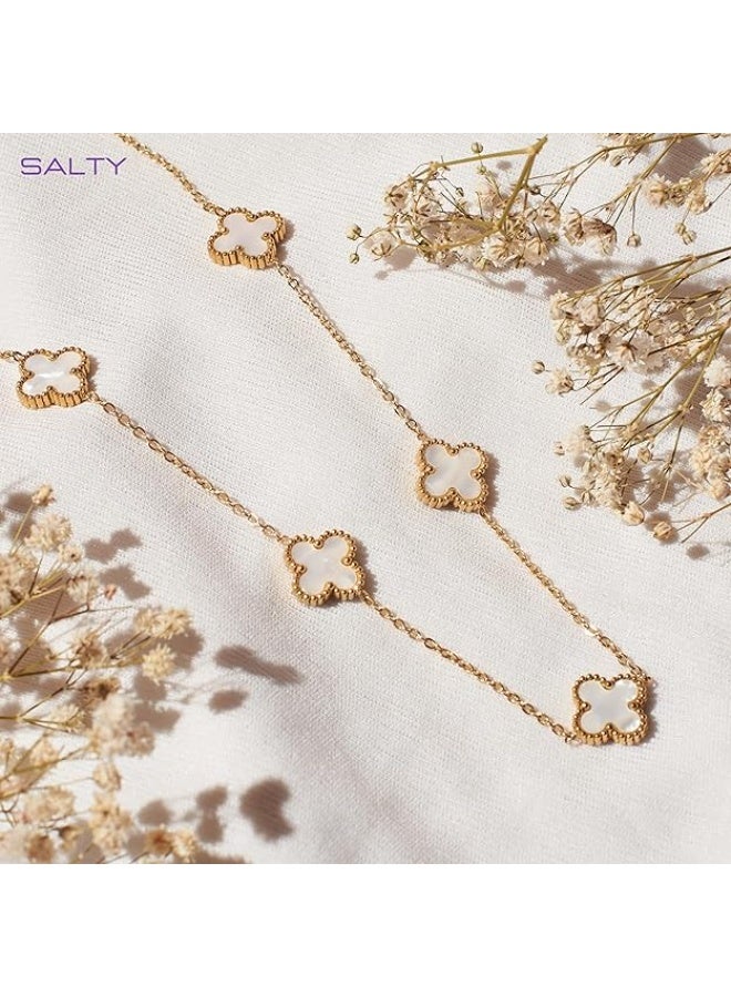 سالتي مجموعة قلادات "حمامة بيضاء مالحة" و"ساحرة منتصف الليل" للنساء - طقم مجوهرات أنيق وعصري | طقم قلادات أنيق لكل مناسبة - Image 4