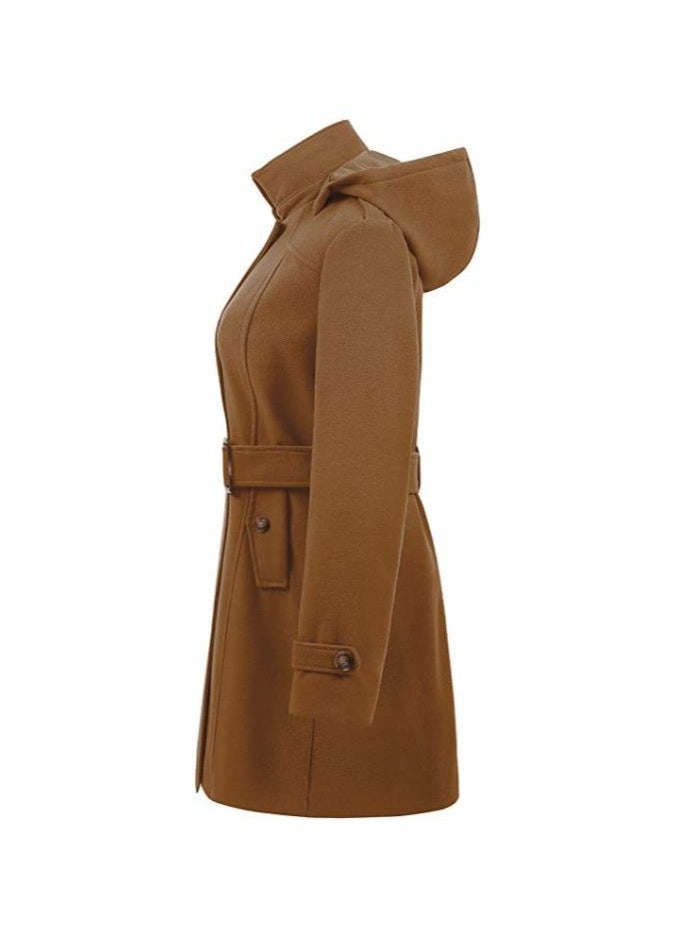 Loquat - Squality Double Breasted Long Coat women Brown - Image 1