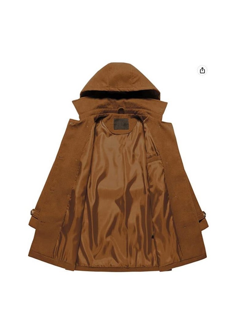 Loquat - Squality Double Breasted Long Coat women Brown - Image 1