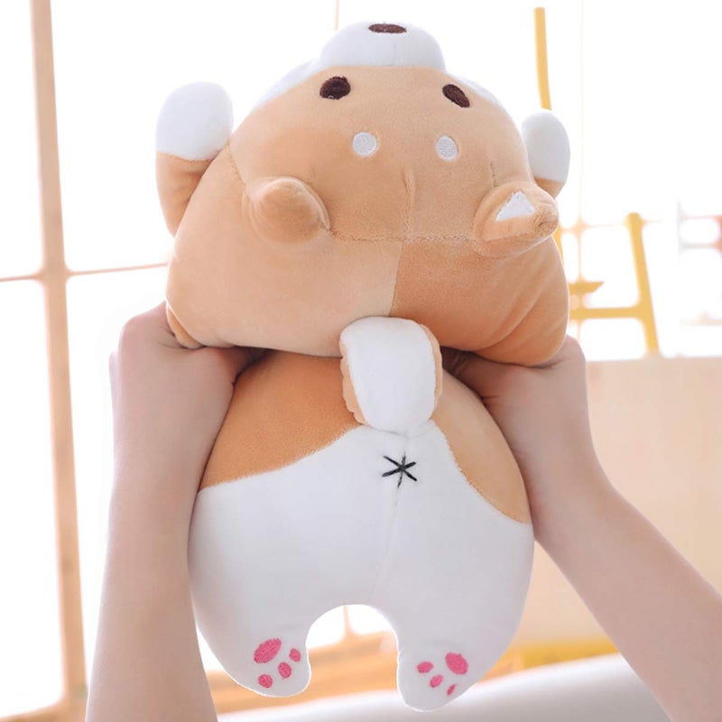 sofipal Shiba Inu Dog Plush Pillow, Cute Soft Corgi Stuffed Animals Doll Toys Gifts for Valentine, Christmas, Birthday, Bed, Sofa Chair (Brown Round Eye, 13.5in) - Image 3