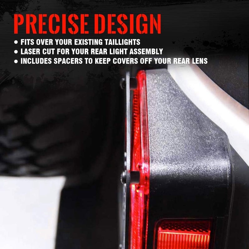 Xprite Aluminum Alloy “American US Flag” Tail Light Covers Guards Protectors Compatible with 2007-2018 Jeep Wrangler JK Unlimited Accessories -Pair - Image 4