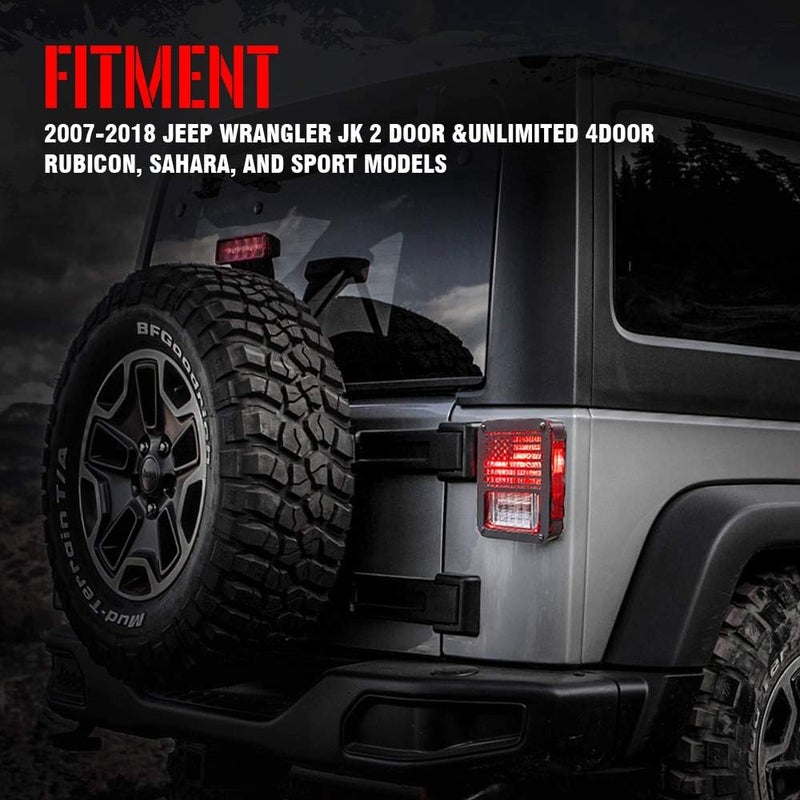 Xprite Aluminum Alloy “American US Flag” Tail Light Covers Guards Protectors Compatible with 2007-2018 Jeep Wrangler JK Unlimited Accessories -Pair - Image 5