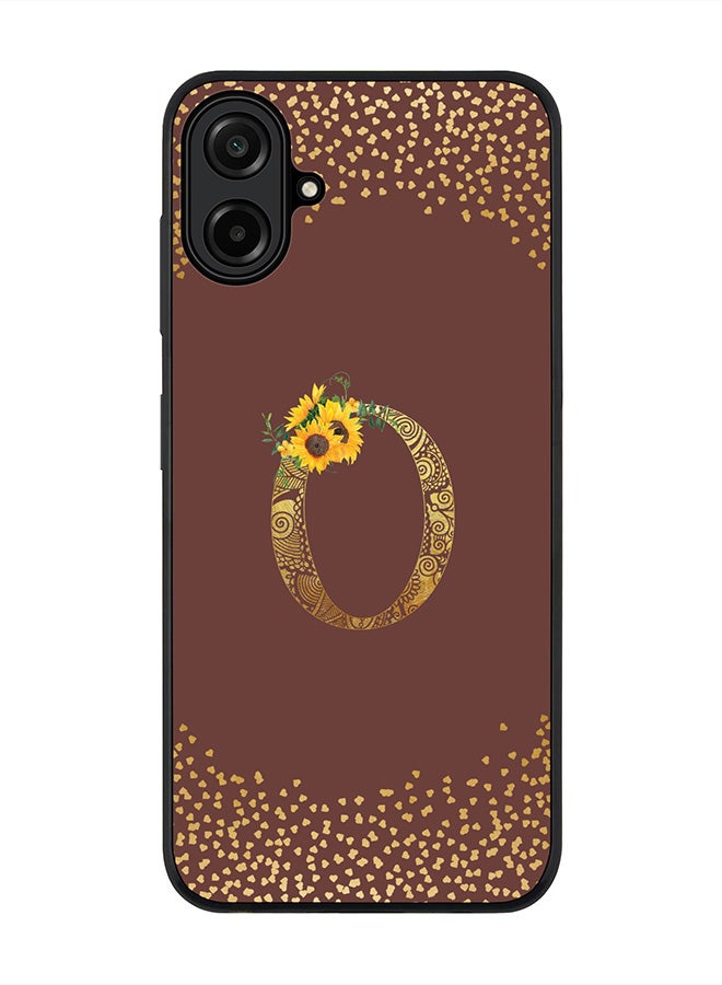 Stylizedd For Samsung Galaxy A07 4G Case,Slim fit Camera Protection, Shockproof Thin Phone cover  - Custom Floral Monogram - O  (Brown )