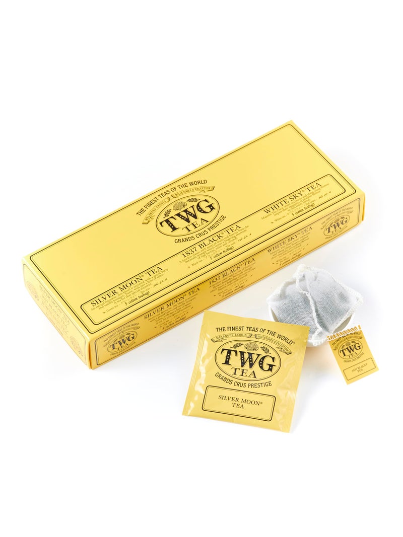 TWG Tea | Moon & Sky Selection | 3 Varieties | Exclusive Tea Blends | 15 Hand Sewn Cotton Teabags | Gift Set - Image 1