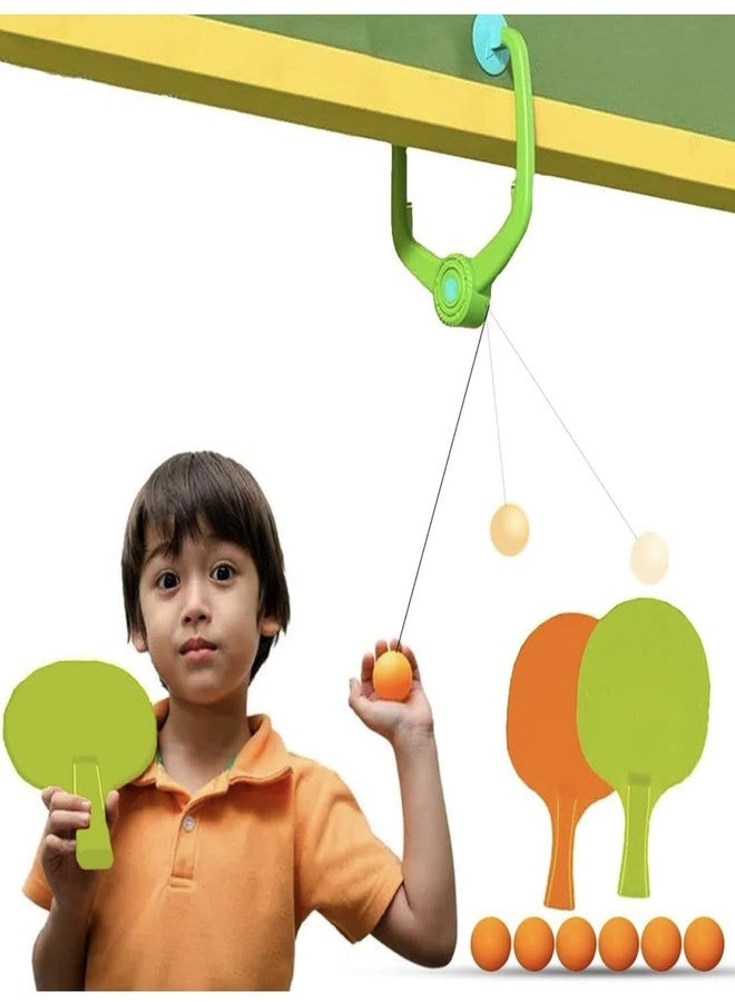 RICHTOTS Hanging Table Tennis Self Training Indoor Gaming 2 Racket & 6 Practice Ball Portable - Double Sparring Hanging Toys Parent Child Interaction Indoor Toys (1) - Image 2
