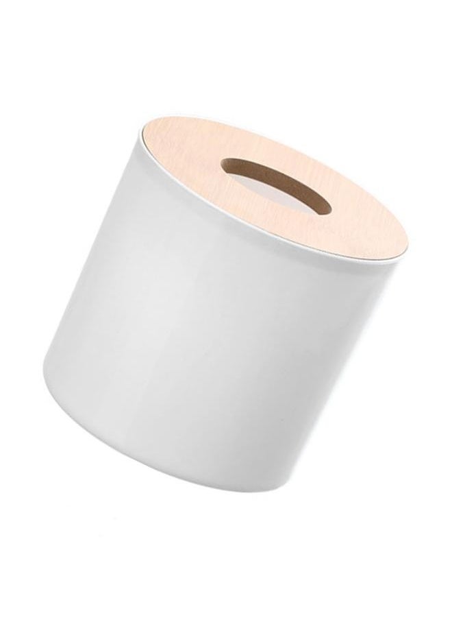 NIBEMINENT Roll Tissue Box Holder Innovative Modern Concise Large Space Round Tissue Toilet Paper Dispenser for Bathroom Living Room White  - Image 2