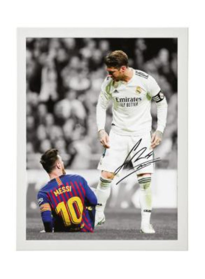 Boomah Accessories Sergio Ramos Real Madrid Legend Printed Autograph - Framed Poster 30x40cm - Football Memorabilia, Soccer Collectible, Gift for Fans , Man Cave