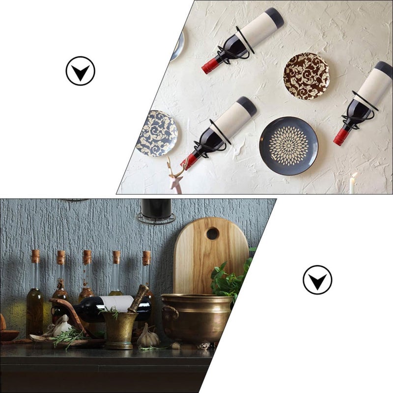 Metal Wall Mounted Wine Rack 4pcs Set with Spiral and Straight Design for Kitchen Bar Storage - Image 4