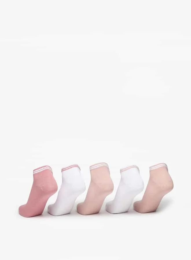 Flora Bella By Shoexpress Women Solid Ankle Length Socks - Set of 5