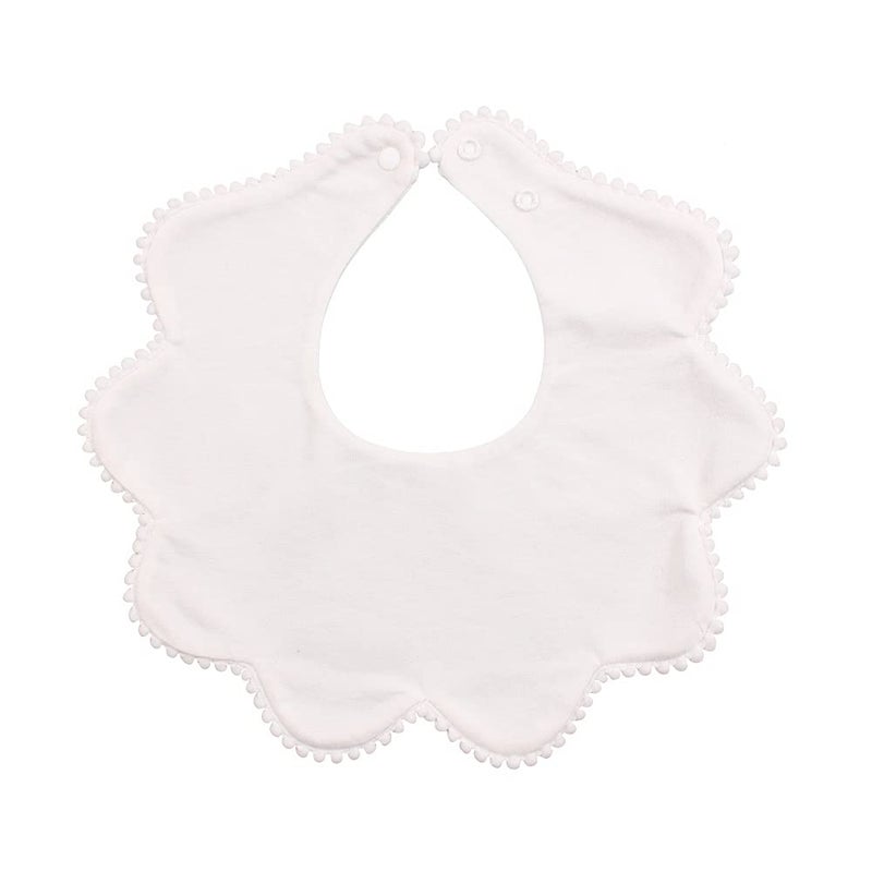 JANGANNSA 3 PCS White Flower Baby Bibs Infant Burp Clothes for Baby Girls Saliva Towel Cotton Infant Toddler Girls Bibs (3PCS-White) - Image 2