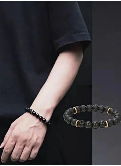 Generic 8mm Beaded Bracelet For Men Vintage Gift Party  - Image 1